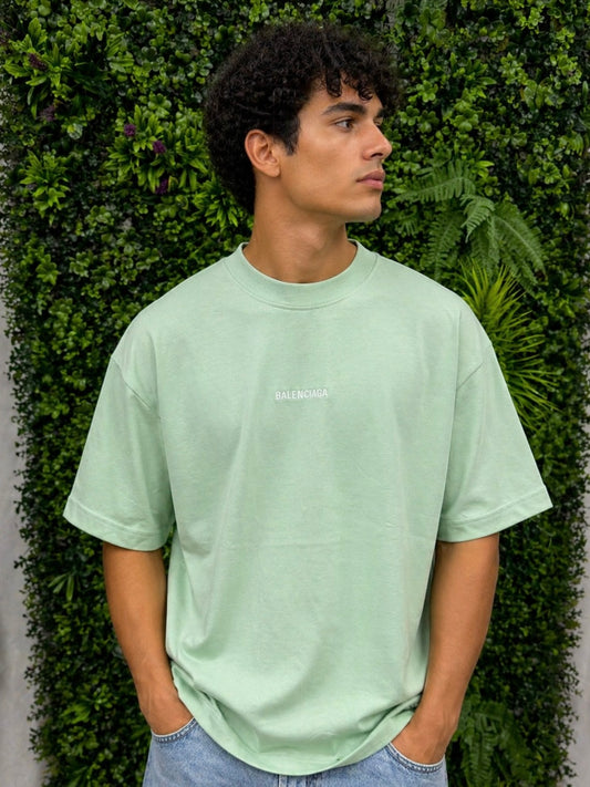 BALENCIAGA T-shirt Logo Medium Fit verde mela