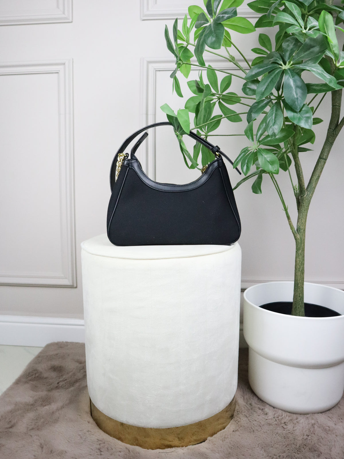 BALMAIN Borsa a spalla nera