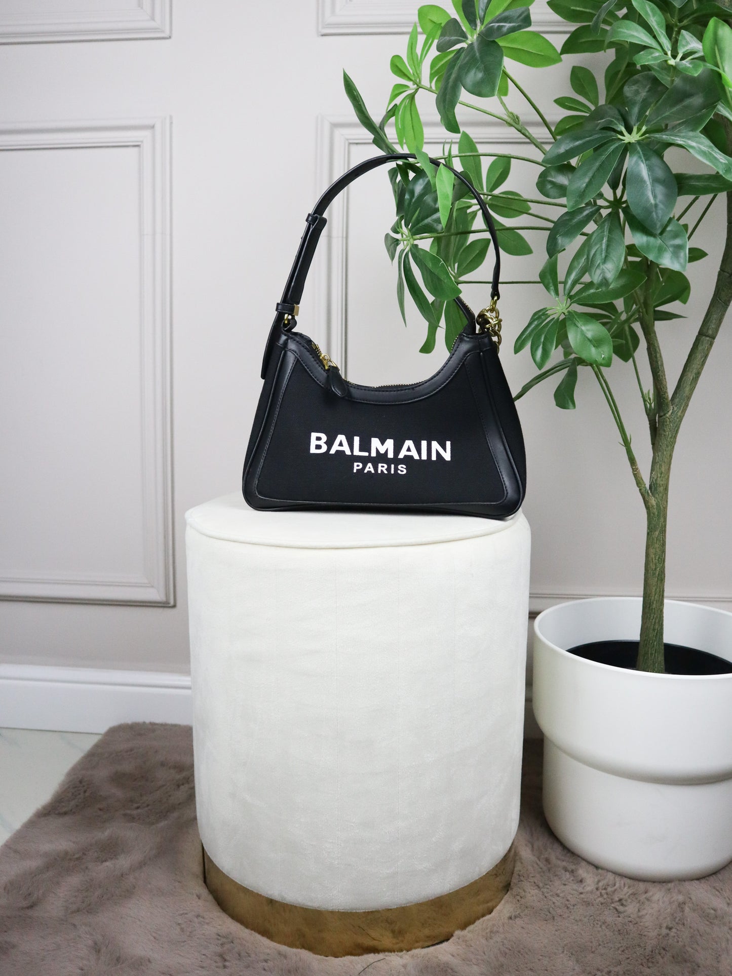 BALMAIN Borsa a spalla nera