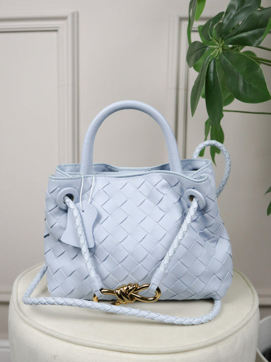BOTTEGA VENETA Borsa messenger Andiamo media celeste