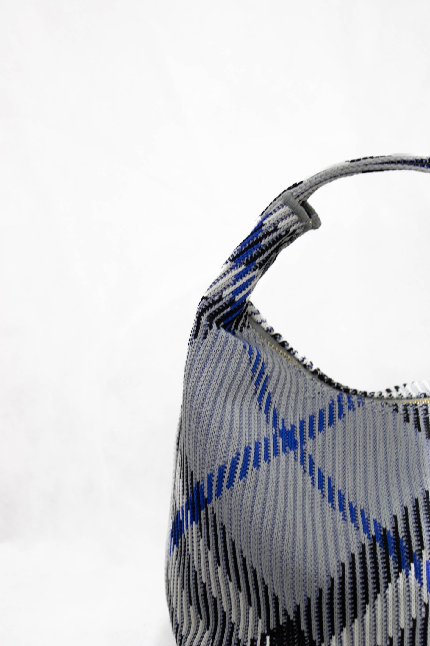BURBERRY Borsa Tote Peg Mini a Quadri celeste