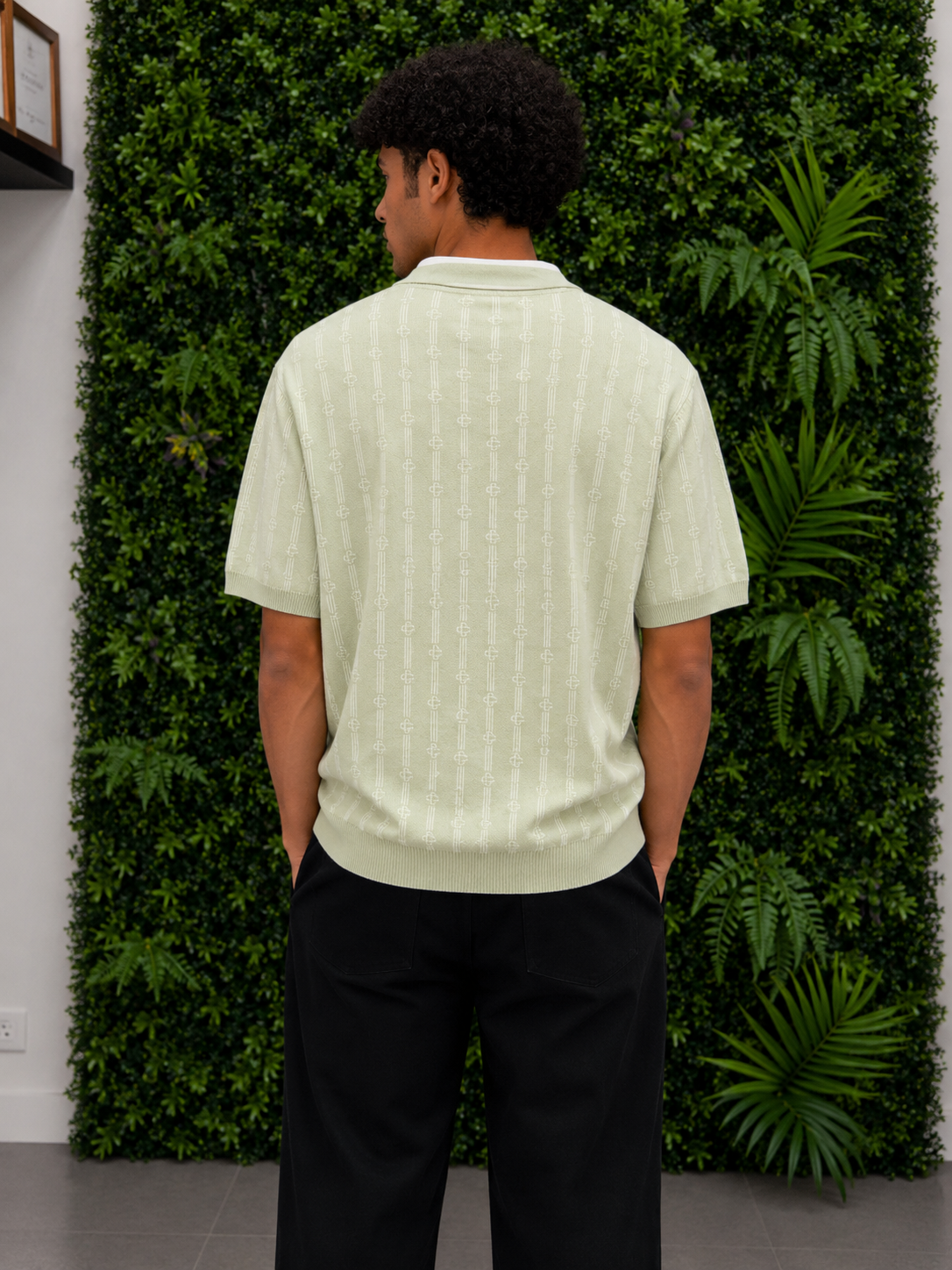 CASA BLANCA Monogram Polo Green