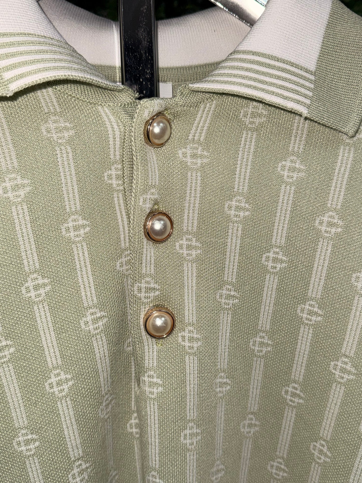 CASA BLANCA Monogram Polo Green