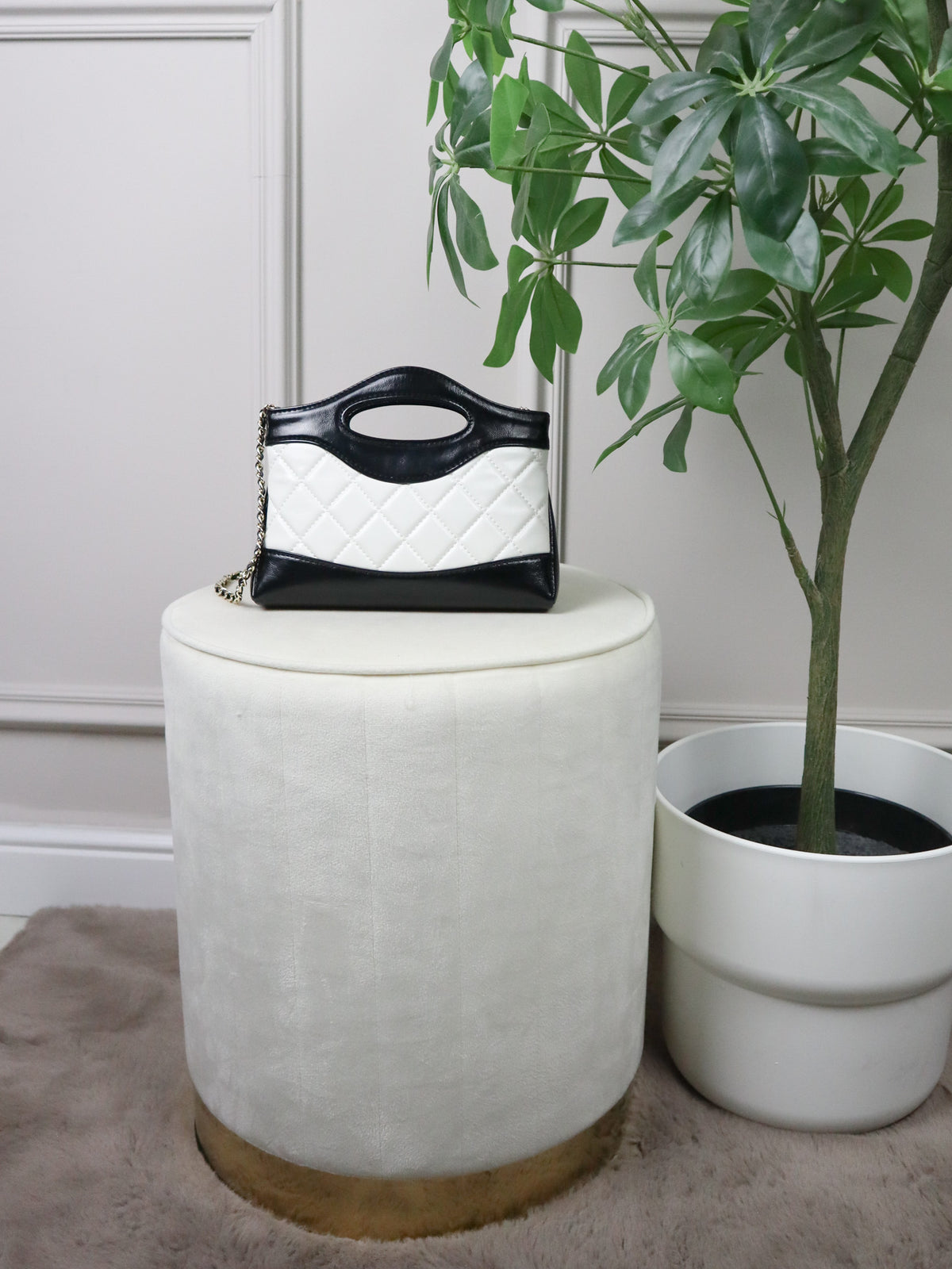 CHANEL Borsa Nano a spalla bianca
