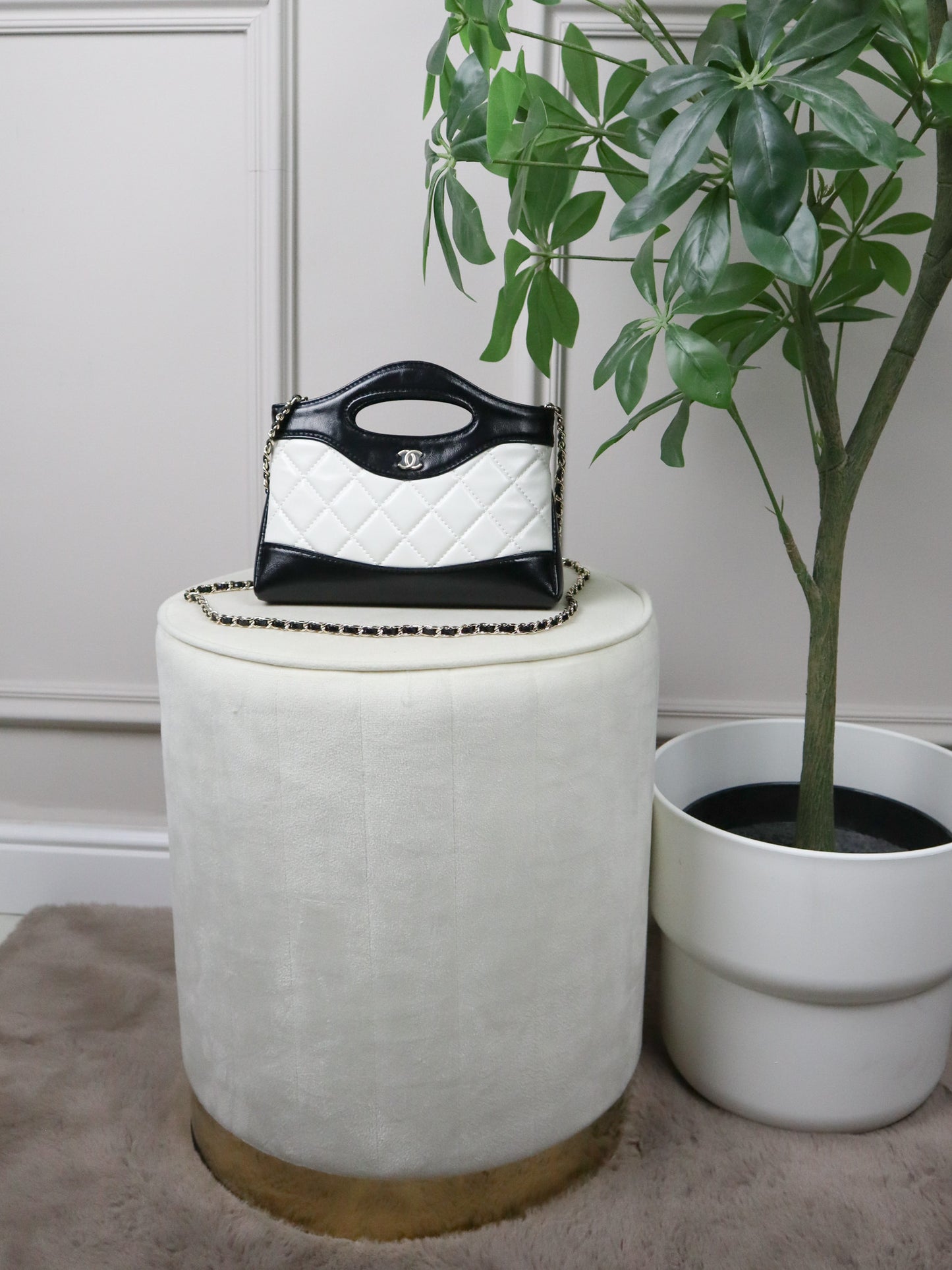 CHANEL Borsa Nano a spalla bianca