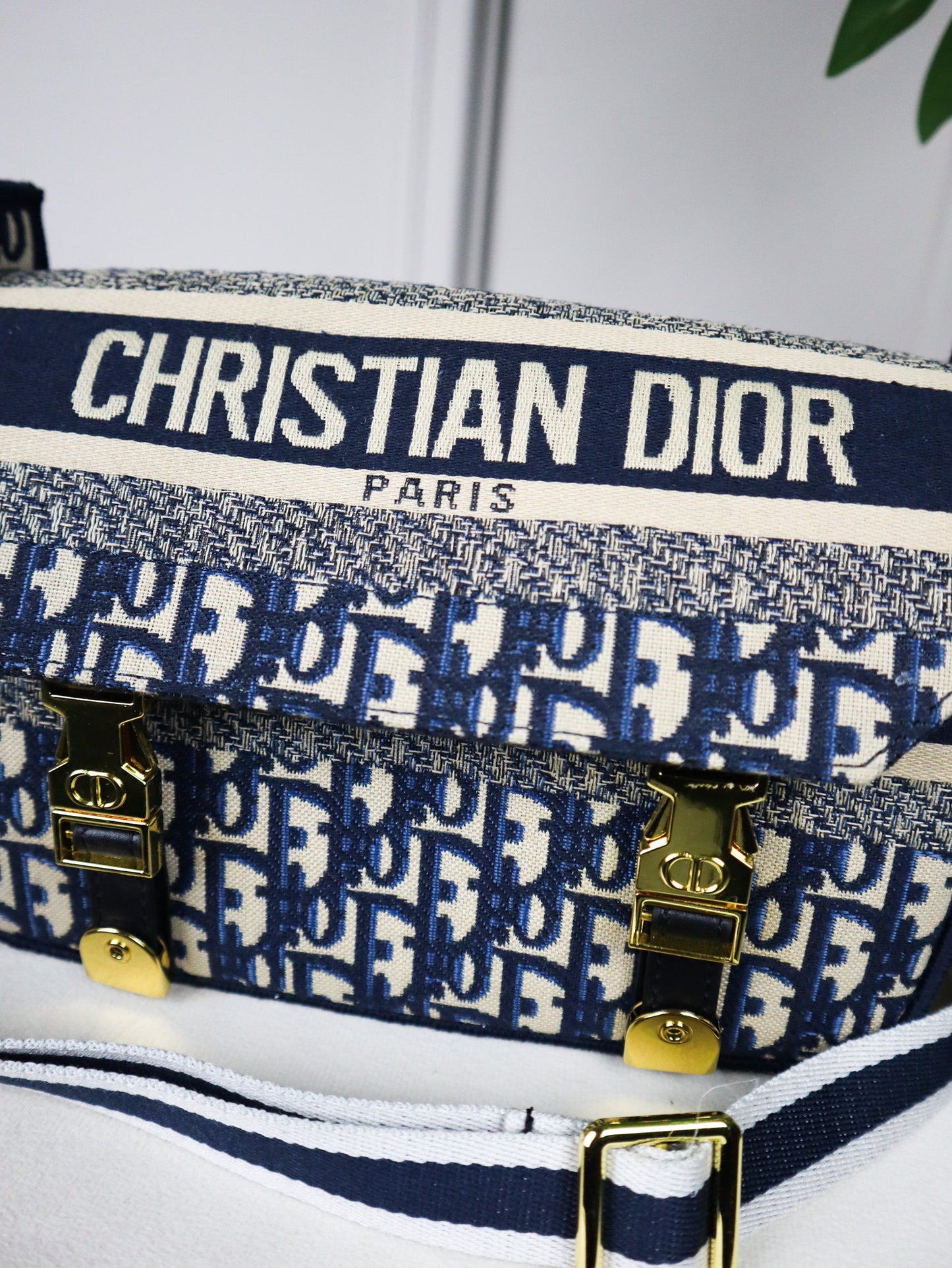 DIOR Borsa Oblique Saddle Belt blu