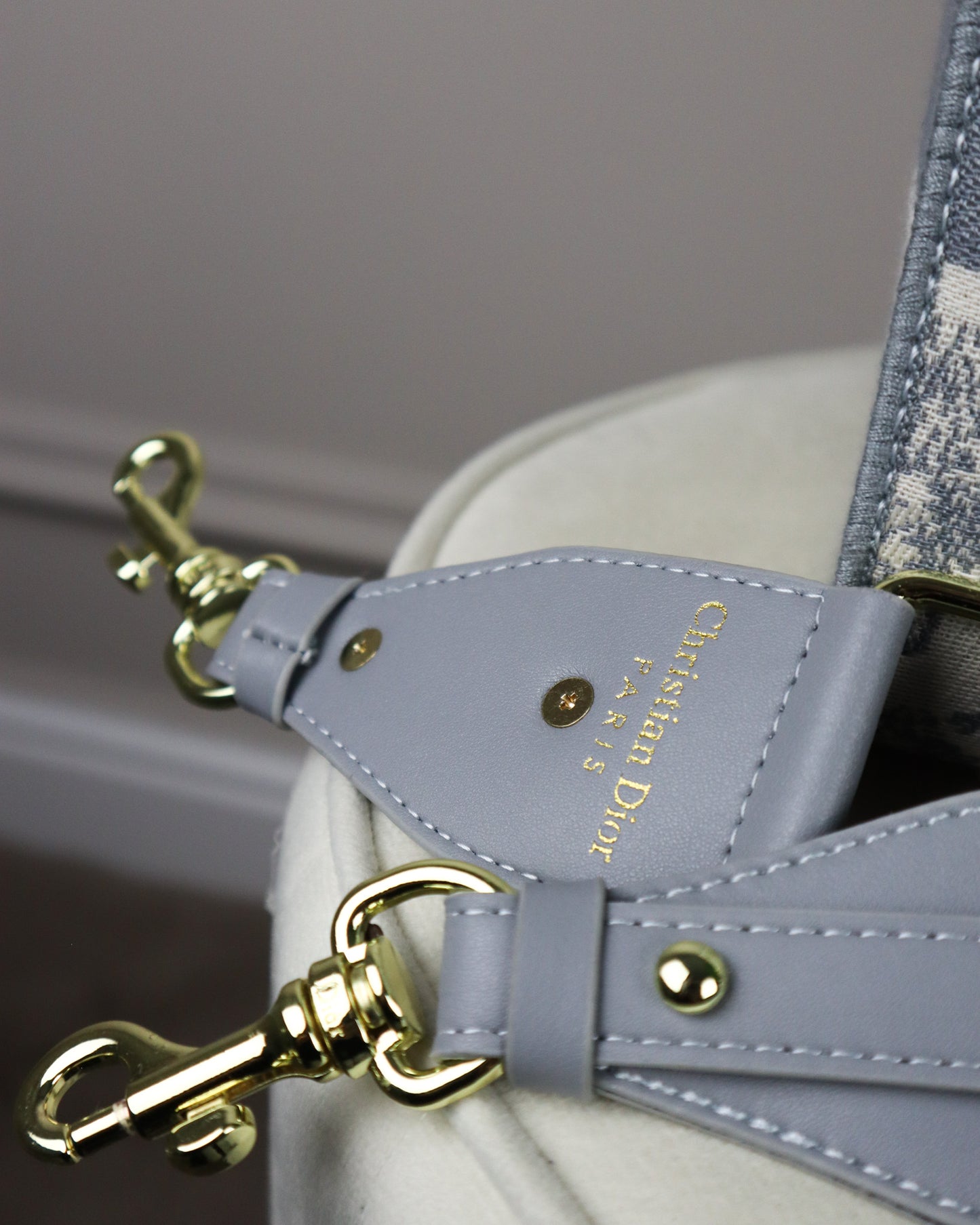 DIOR Borsa media Lady D-Lite Ricamo Plan de Paris celeste