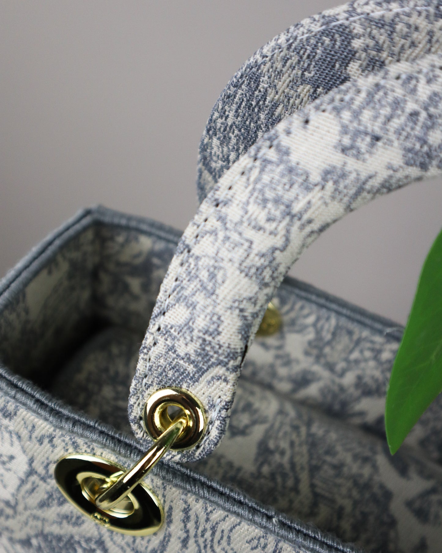 DIOR Borsa media Lady D-Lite Ricamo Plan de Paris celeste