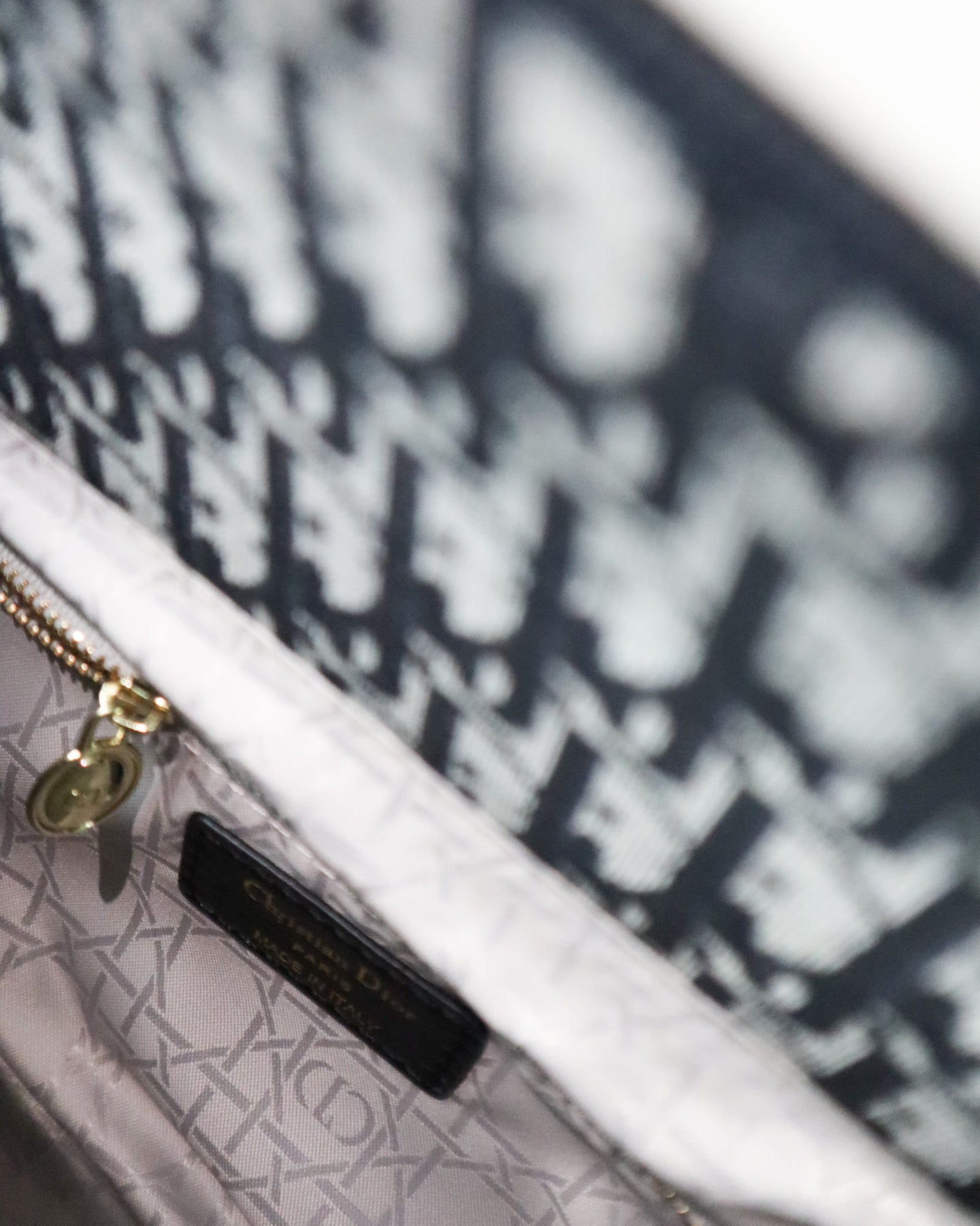 DIOR Borsa media Lady D-Lite Ricamo Plan de Paris nera