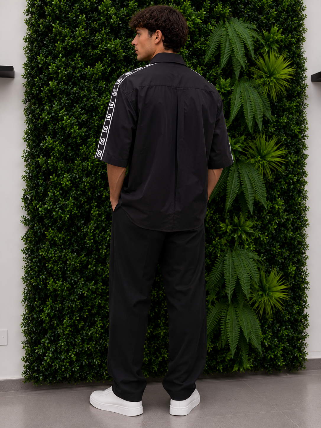 Dolce & Gabbana Camicia DG Logo Tape nera
