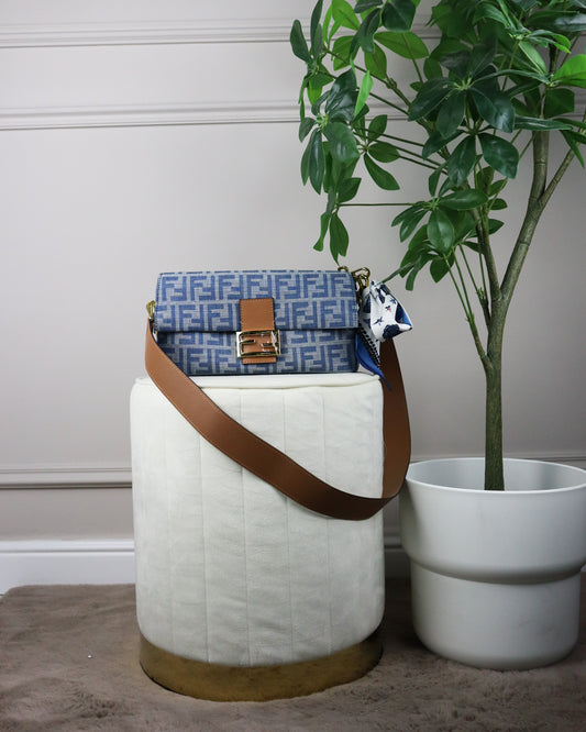 FENDI Baguette blu e marrone
