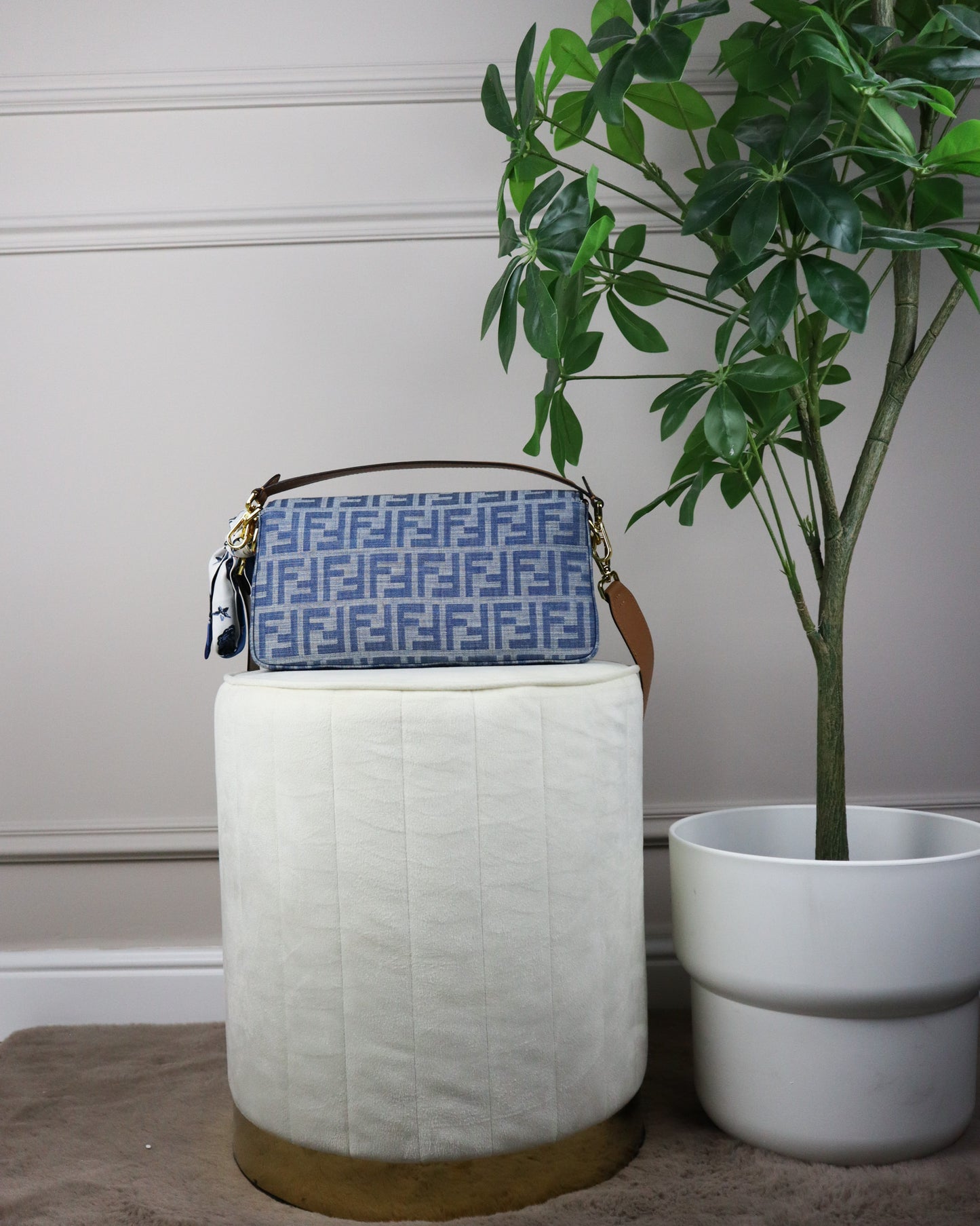 FENDI Baguette blu e marrone