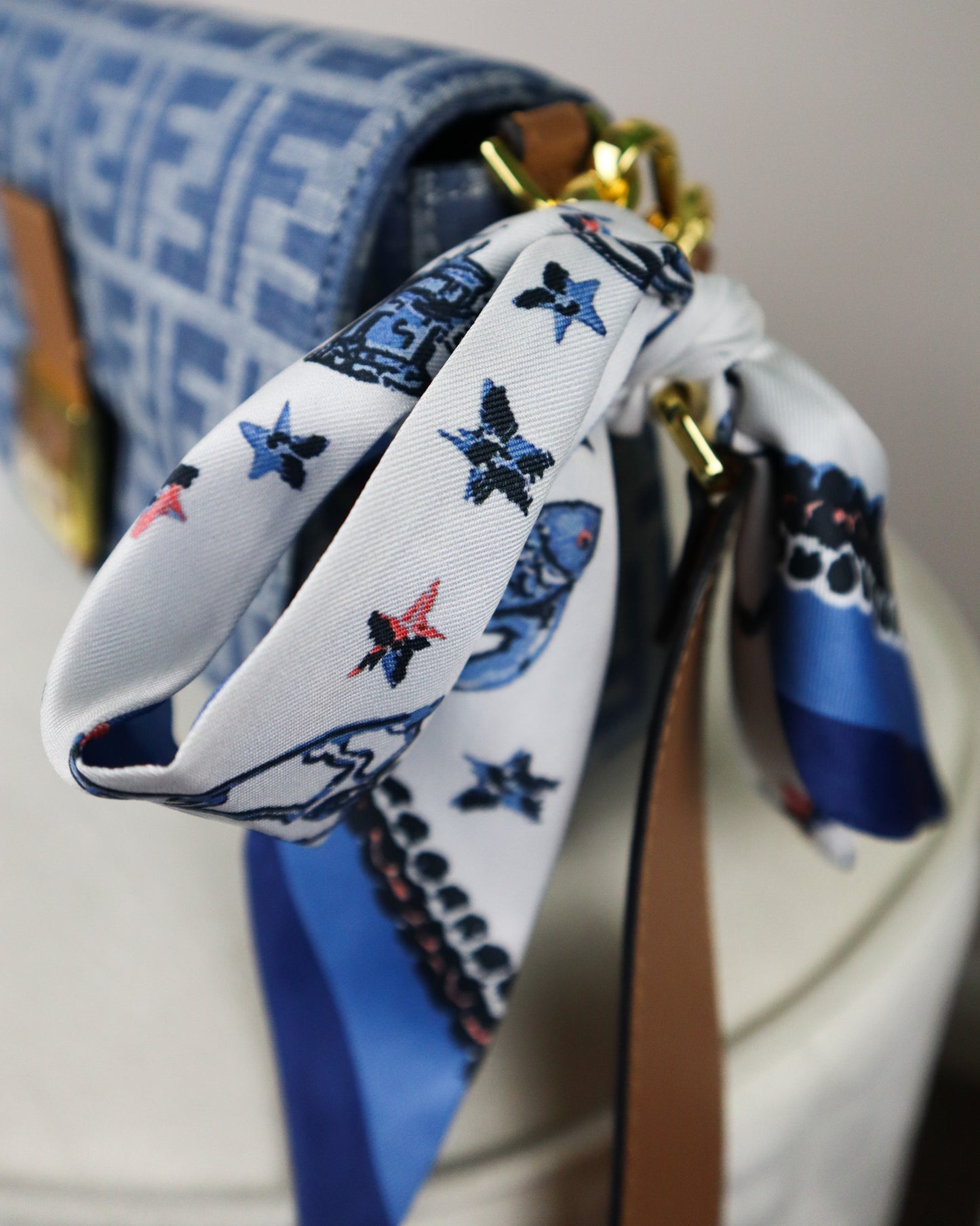 FENDI Baguette blu e marrone