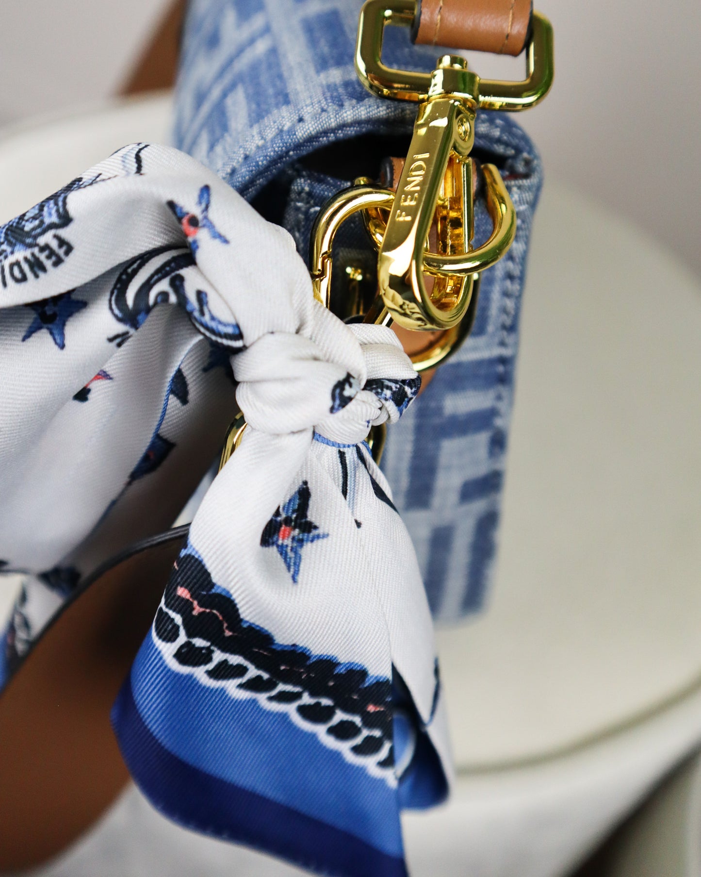 FENDI Baguette blu e marrone