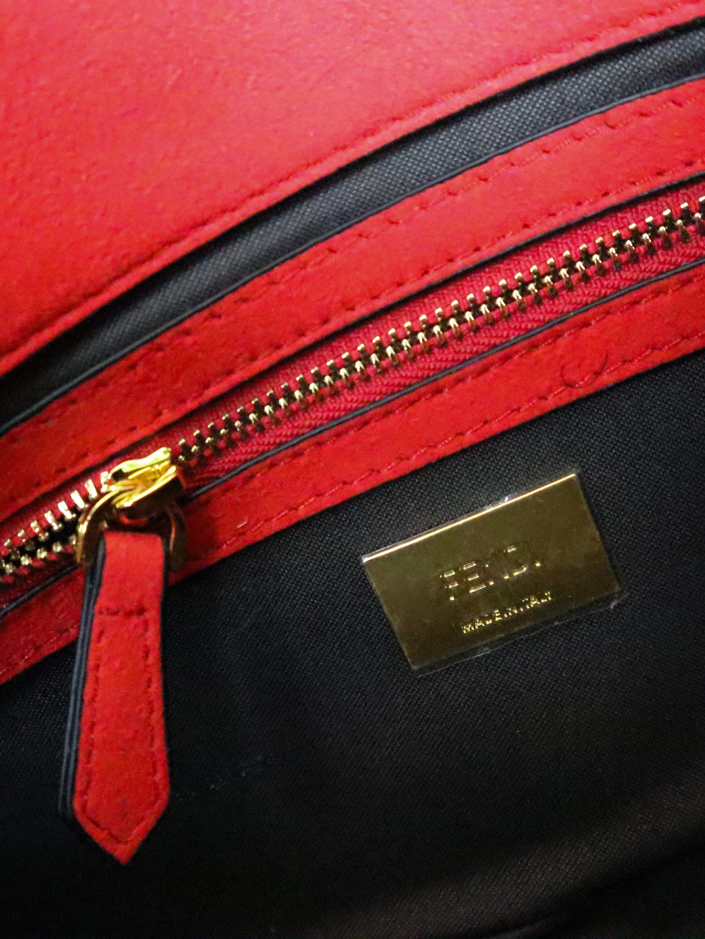 FENDI Borsa Baguette rossa e beige