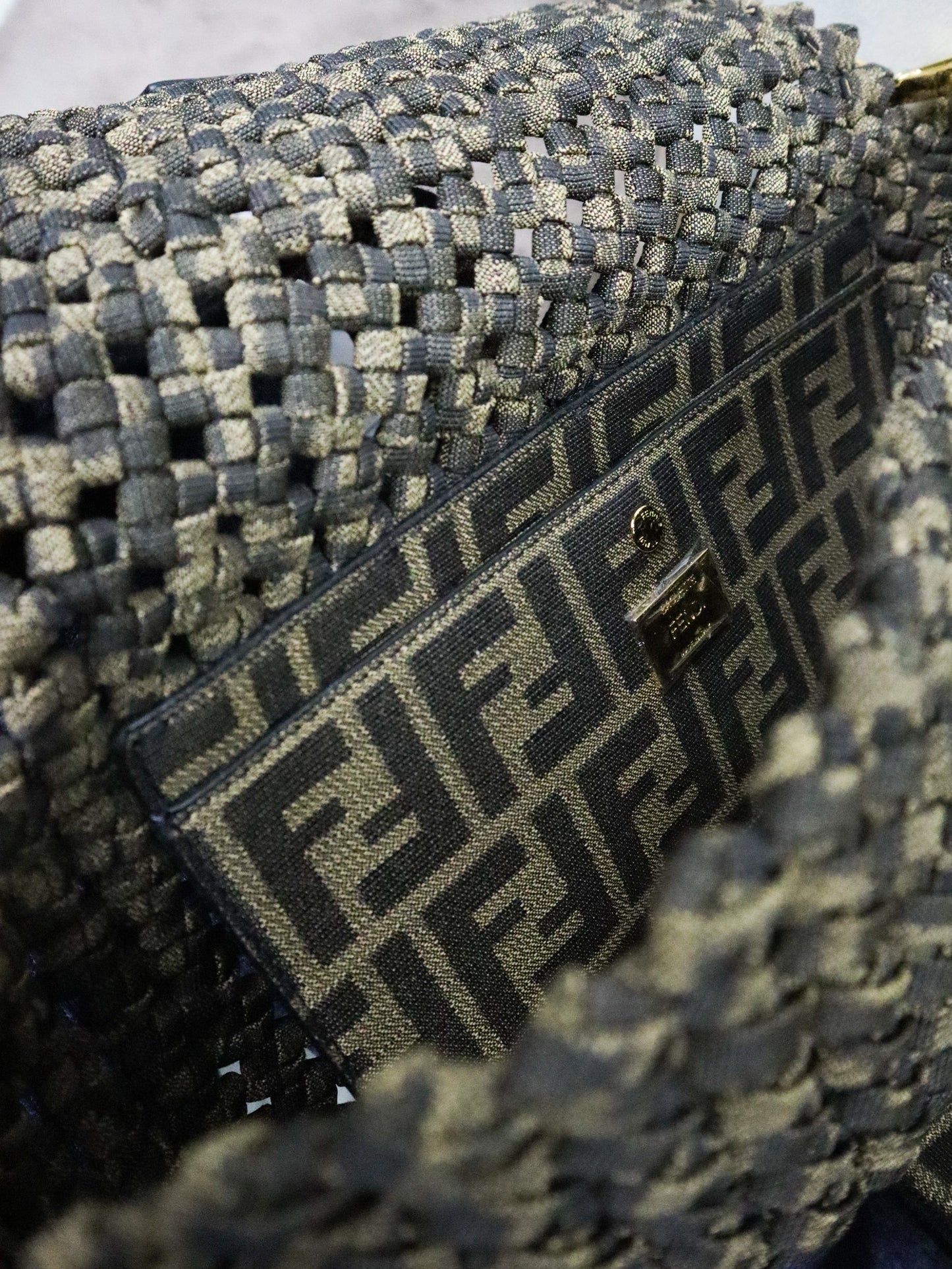FENDI Borsa Baguette woven fabric