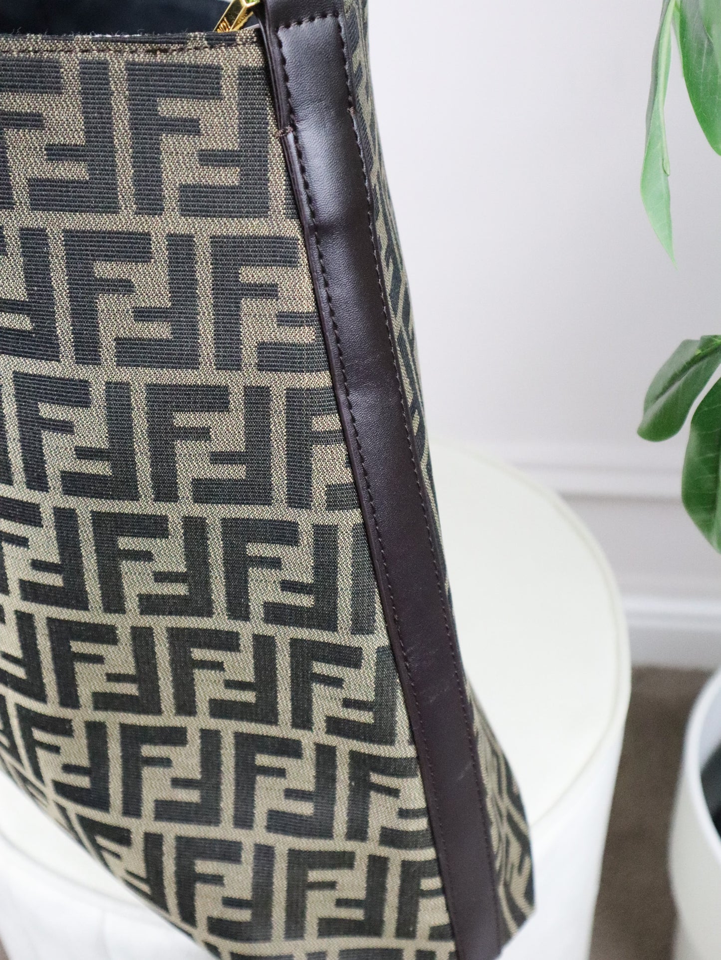 FENDI Borsa a spalla in tela con motivo Zucca XX secolo