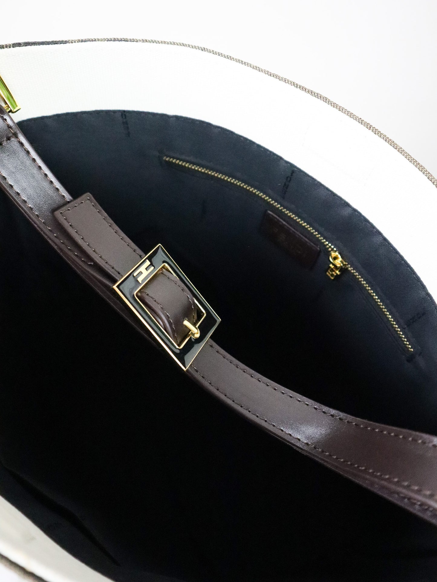 FENDI Borsa a spalla in tela con motivo Zucca XX secolo