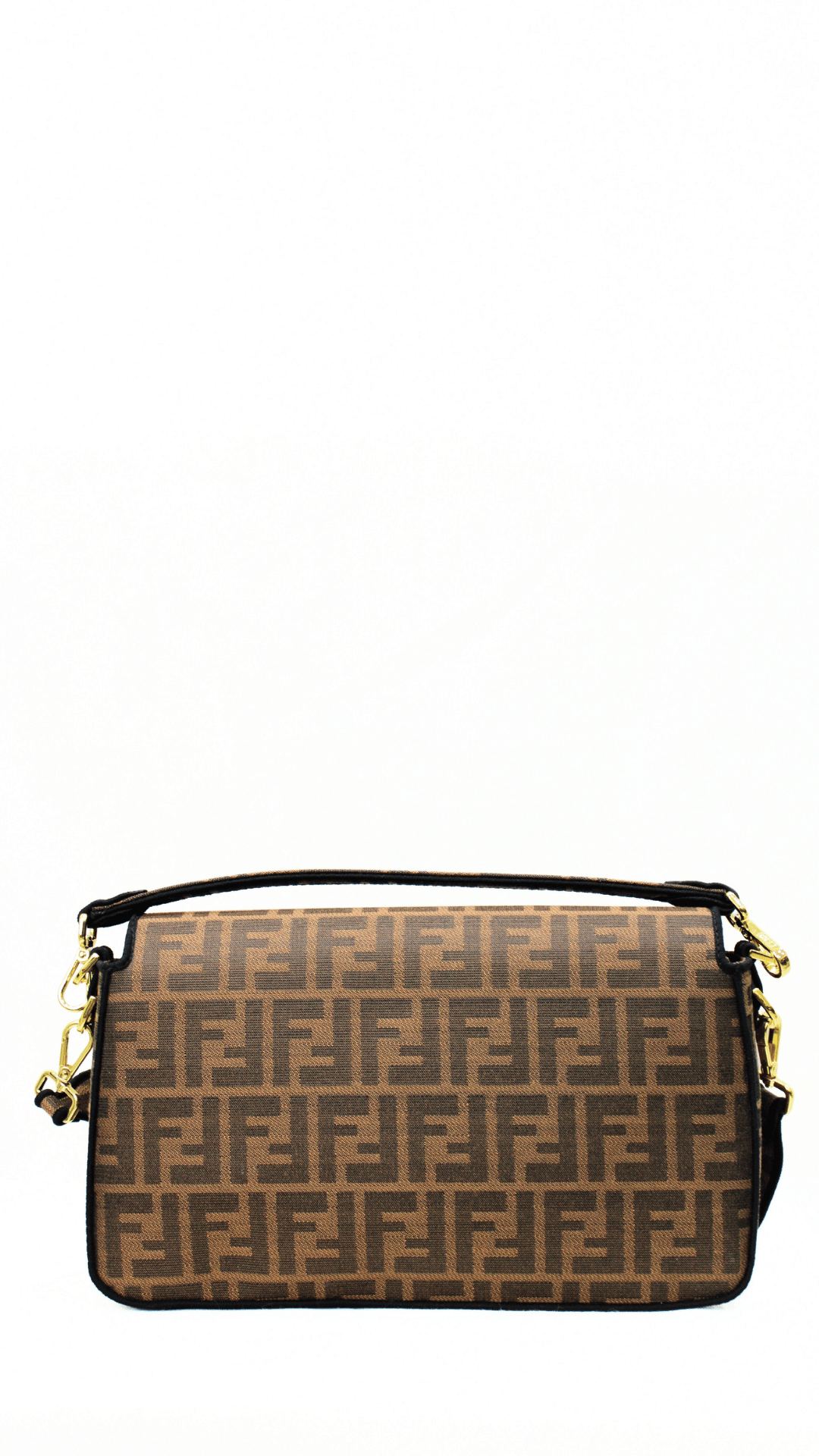 FENDI Borsa grande Baguette con finiture nere