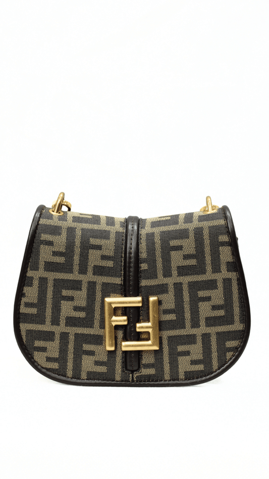 FENDI Medium C'mon FF Jacquard Shoulder Bag