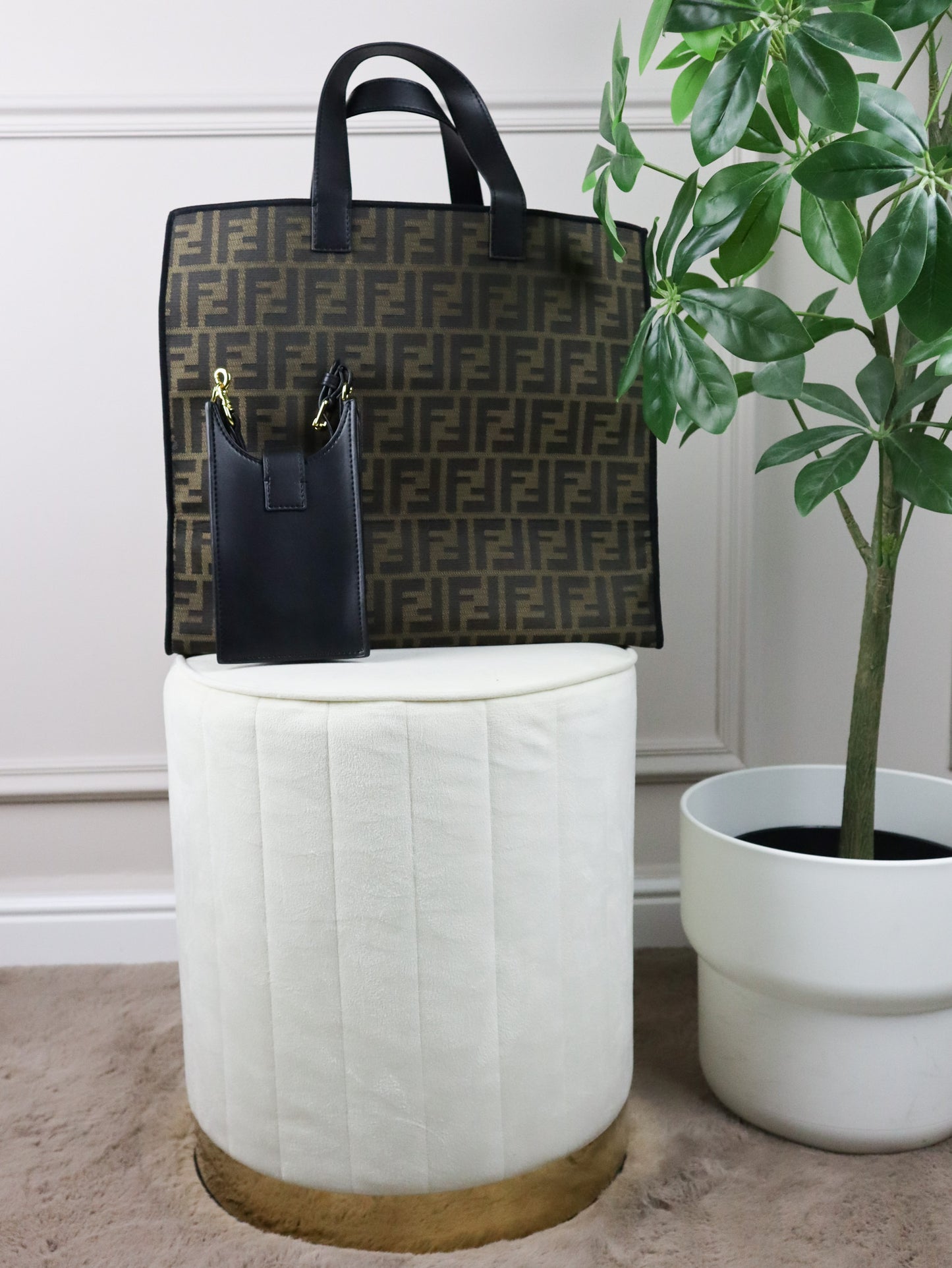 FENDI Shopper FF Jacquard Tessuto Multicolor