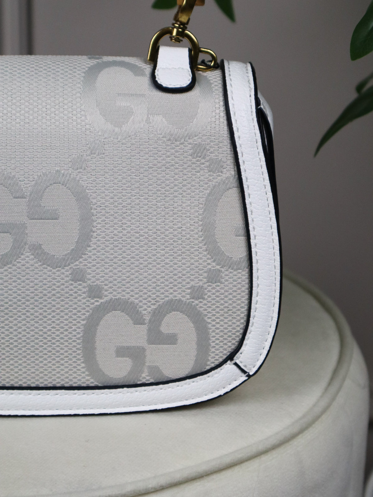 GUCCI Borsa Tote In Bambù bianca