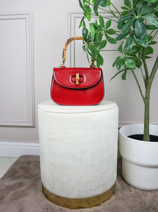 GUCCI Borsa Tote In Bambù rossa