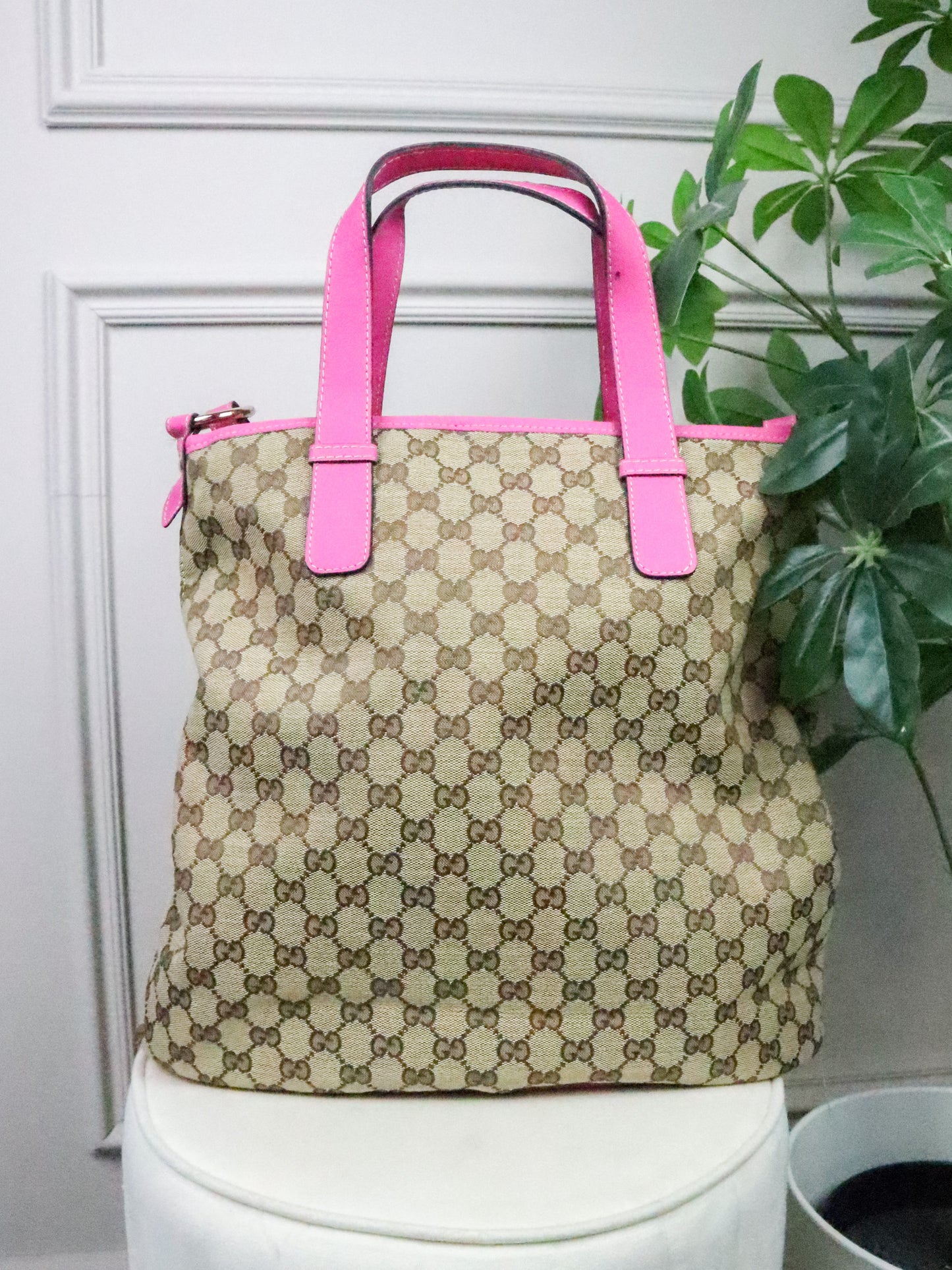 GUCCI Borsa Tote con motivo fucsia