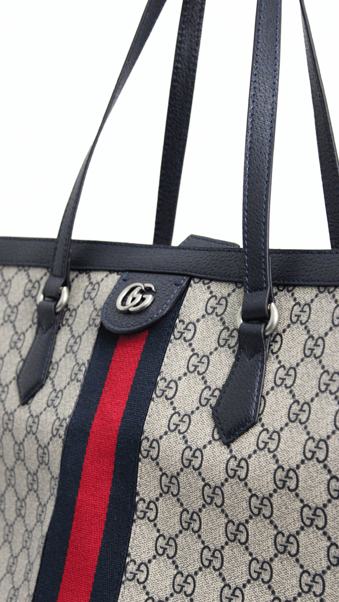 GUCCI Borsa shopping Ophidia GG beige e blu