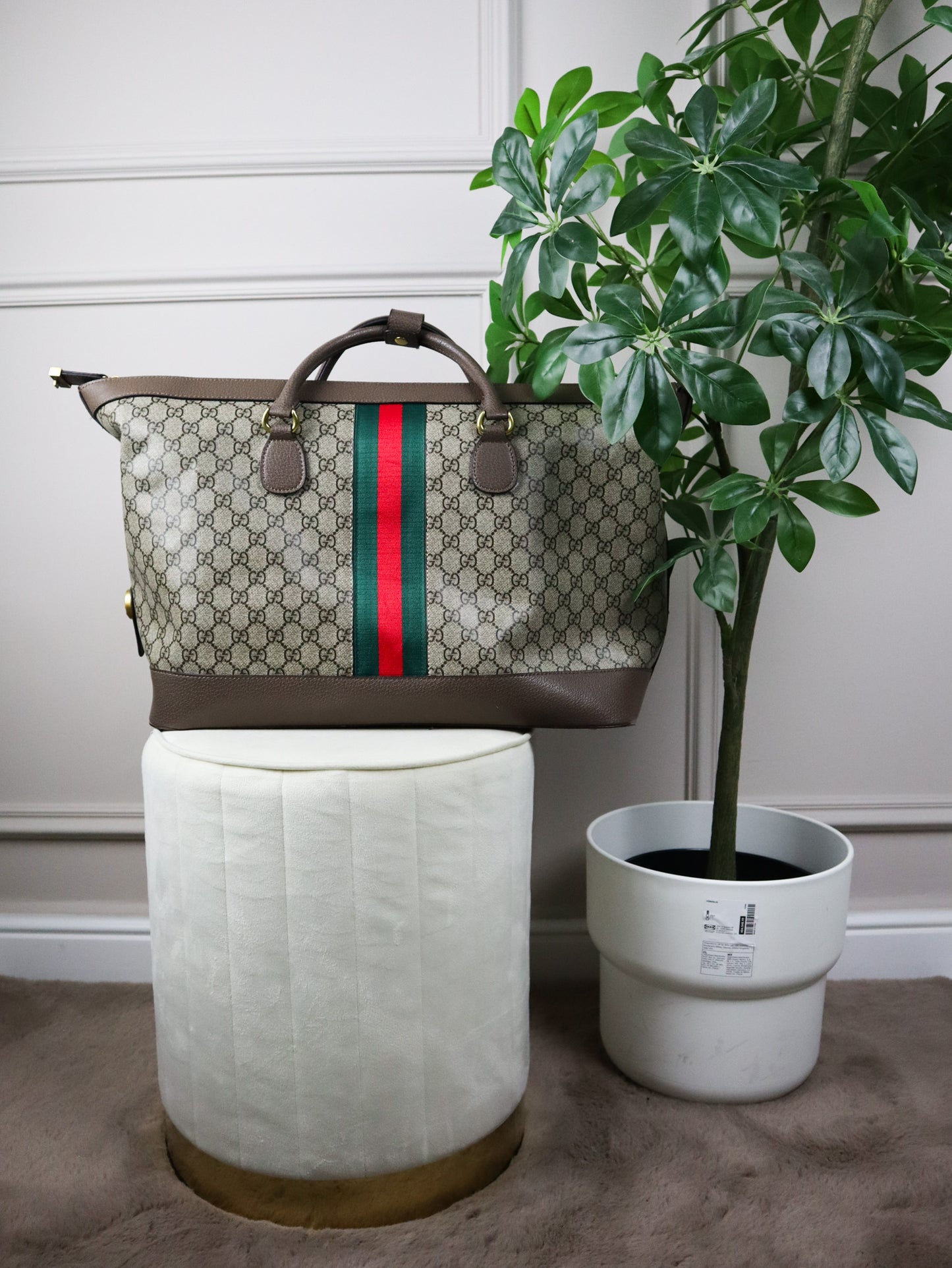 GUCCI Borsa shopping Ophidia GG marrone