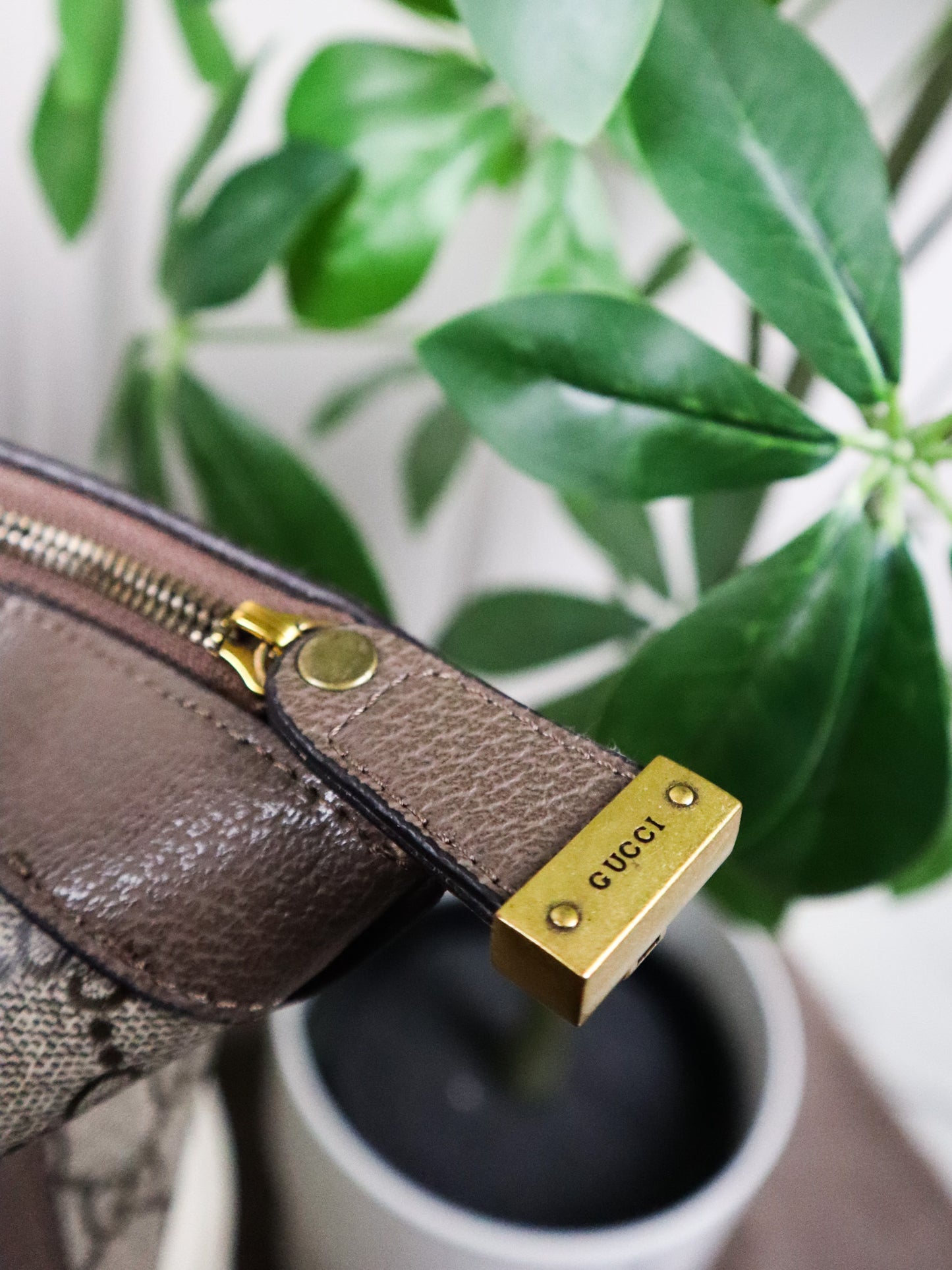 GUCCI Borsa shopping Ophidia GG marrone