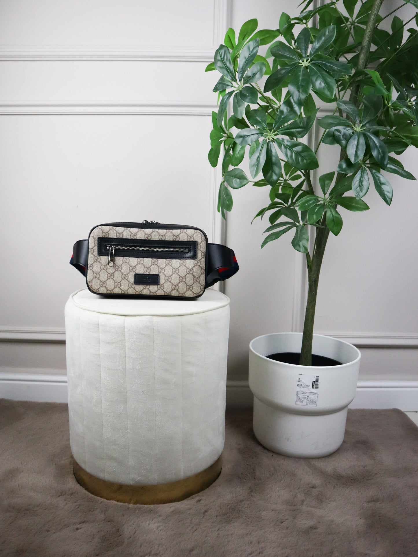 GUCCI Marsupio GG nero e marrone mini