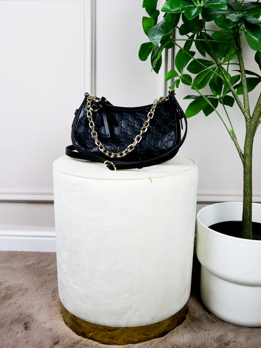 GUCCI Mini borsa a spalla GG Emblem nera