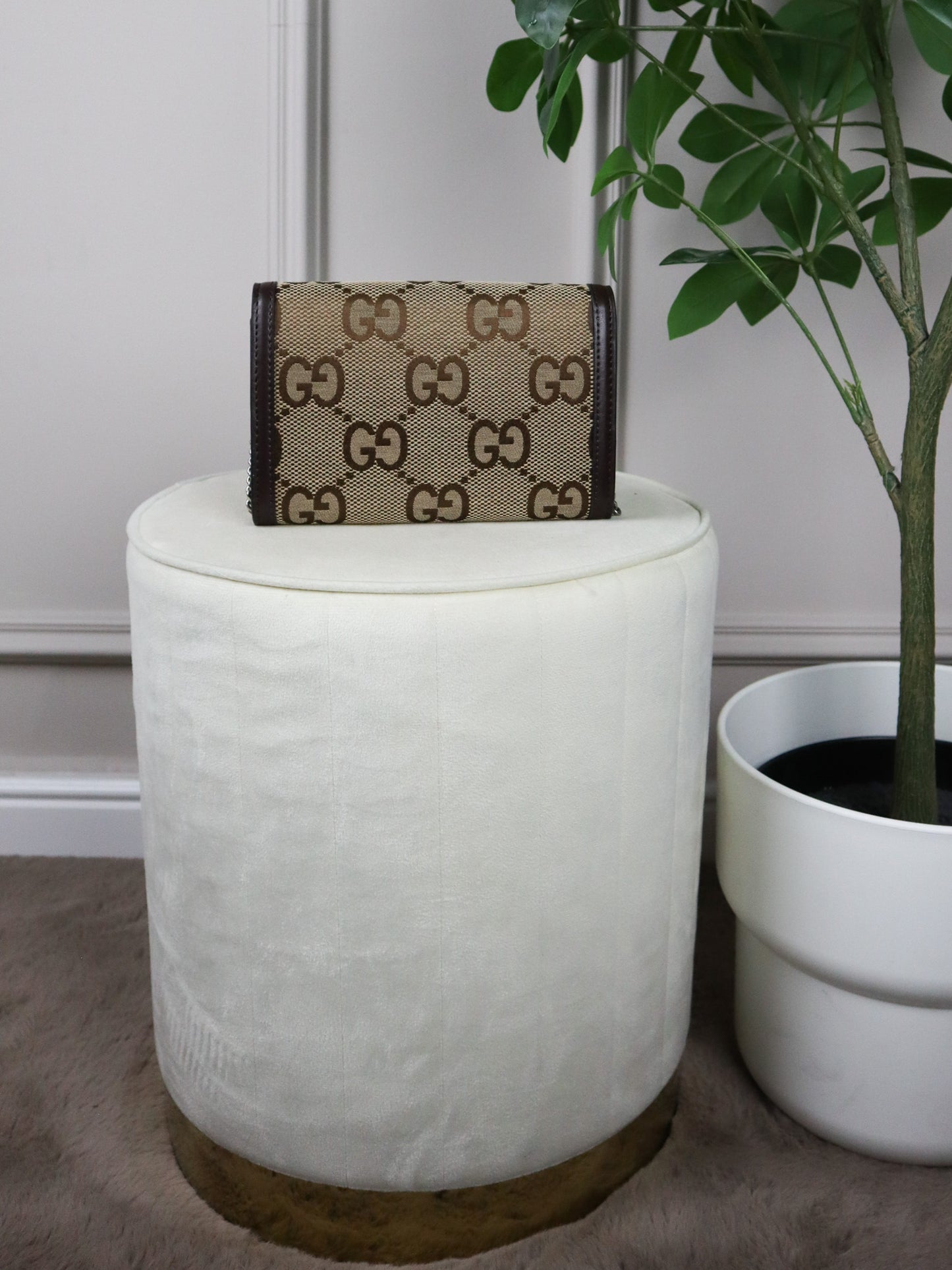 GUCCI Sac mini Dionysus cuir et toile GG marrone
