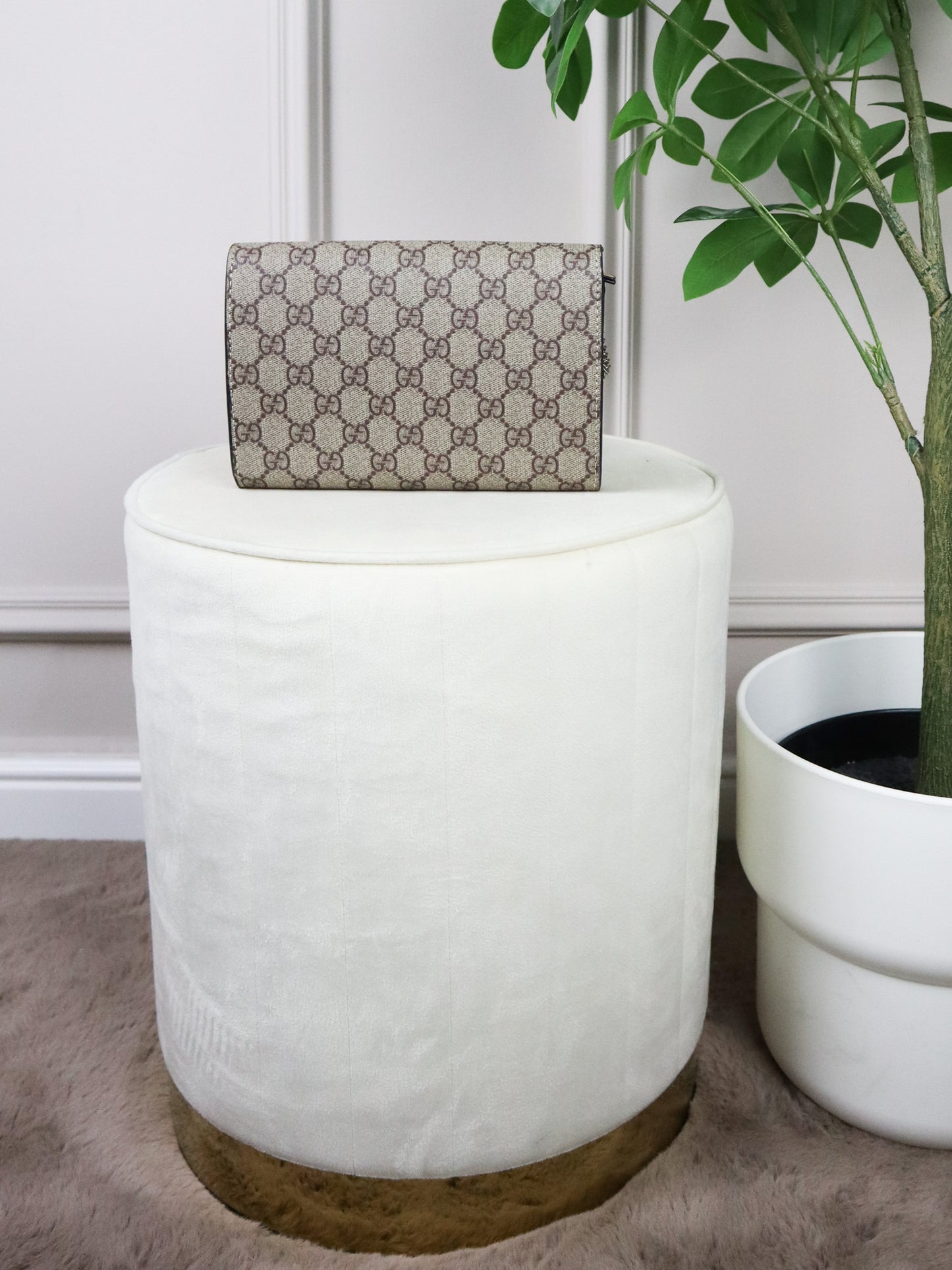 GUCCI Sac mini Dionysus cuir et toile GG marrone scuro