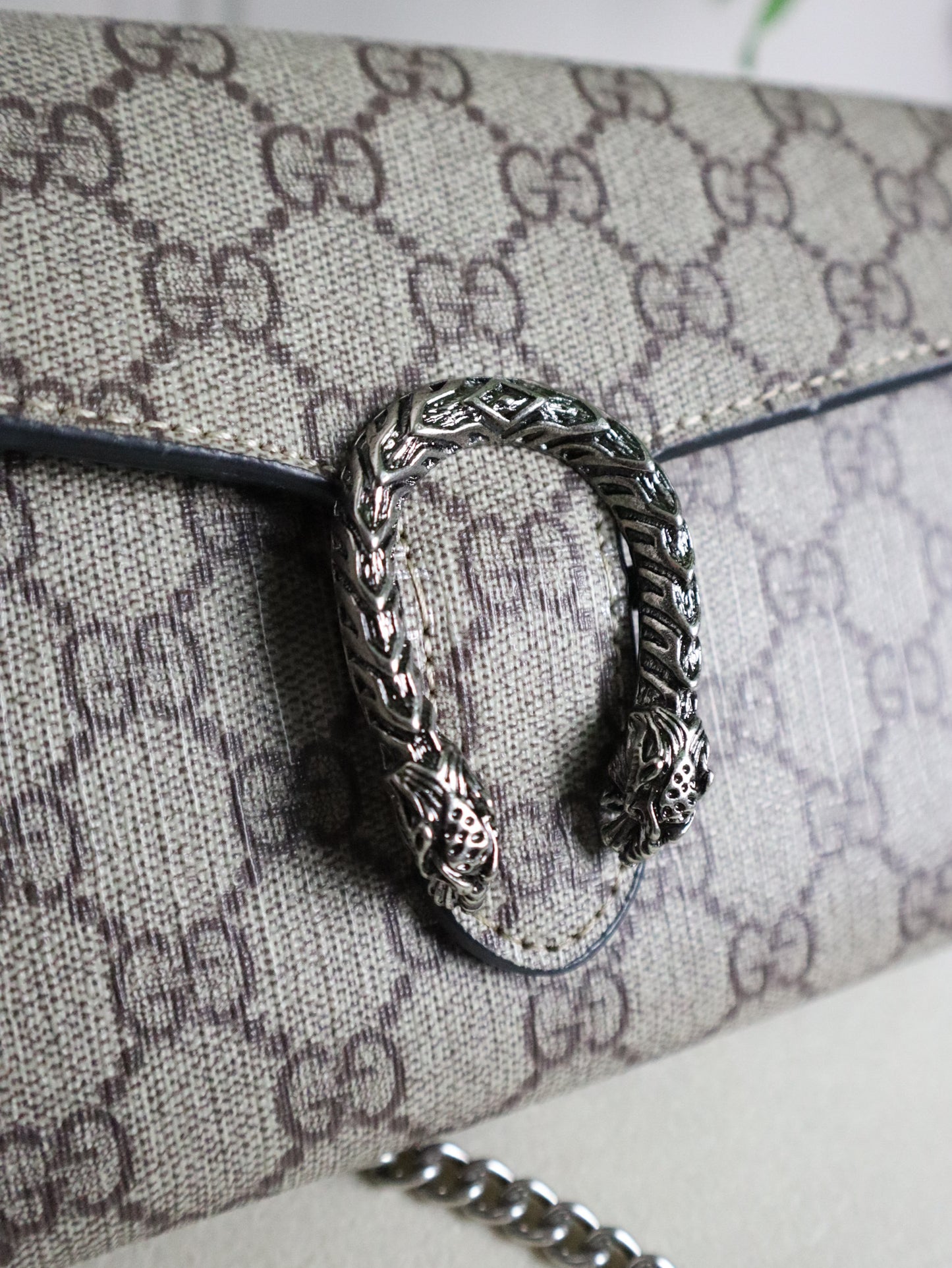 GUCCI Sac mini Dionysus cuir et toile GG marrone scuro