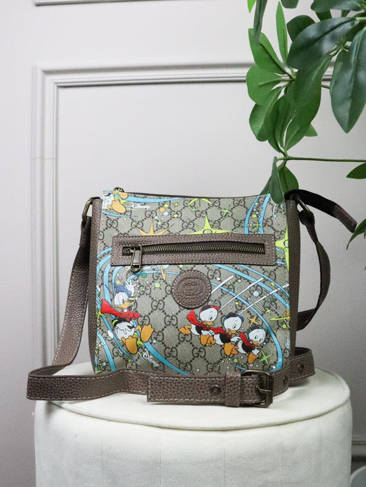 GUCCI X DISNEY GG Supreme Borsa a tracolla con logo multicolor