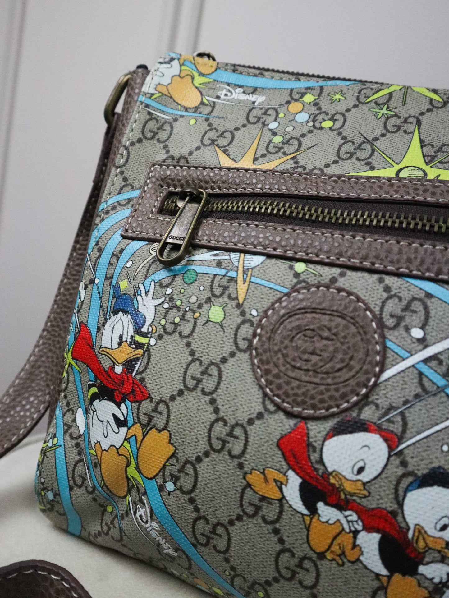 GUCCI X DISNEY GG Supreme Borsa a tracolla con logo multicolor