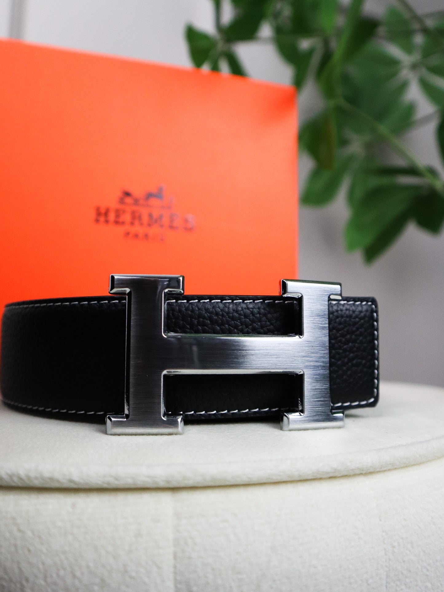 HERMES Cintura fibbia argento