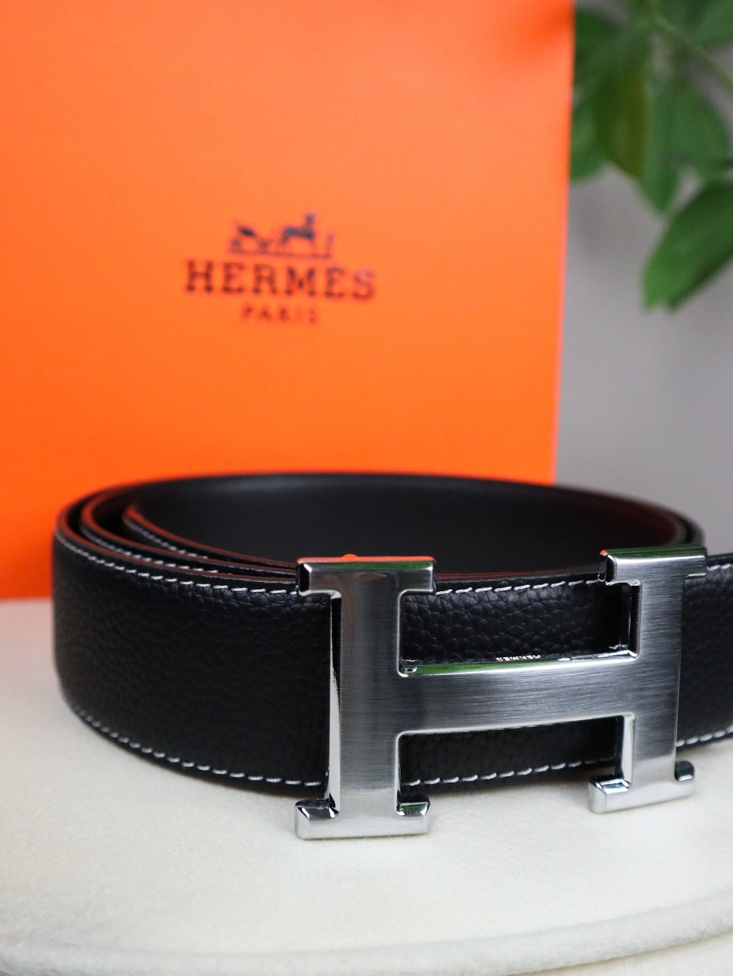 HERMES Cintura fibbia argento