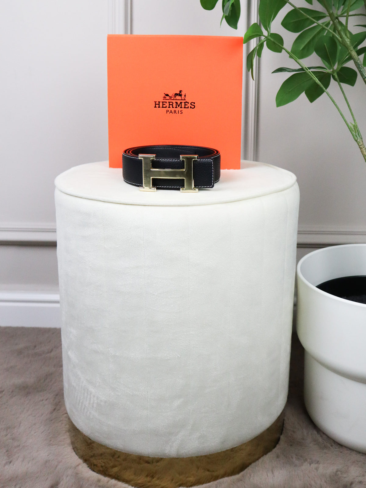 HERMES Cintura fibbia oro