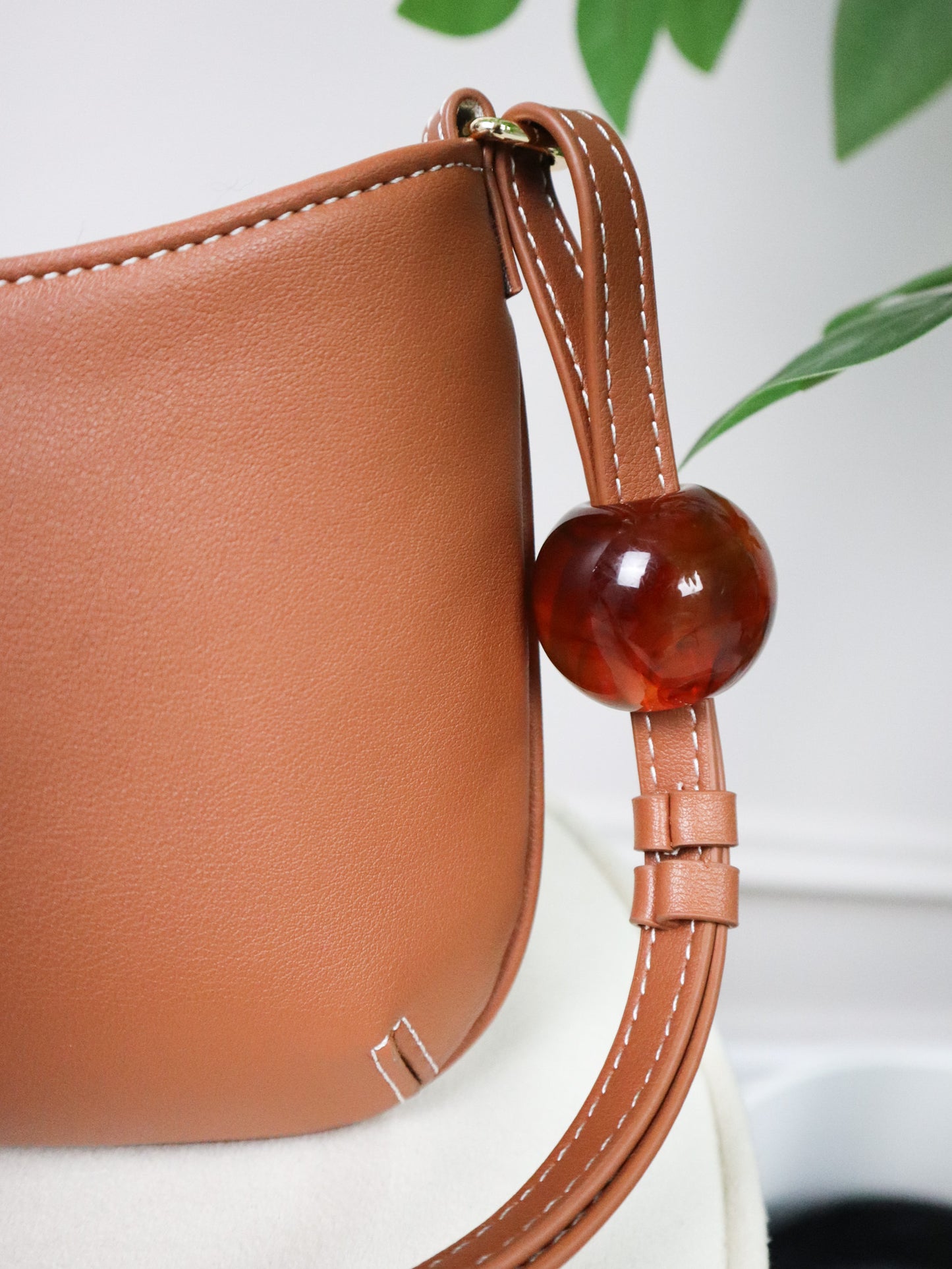JACQUEMUS Borsa a Spalla Le Bisou Perle marrone