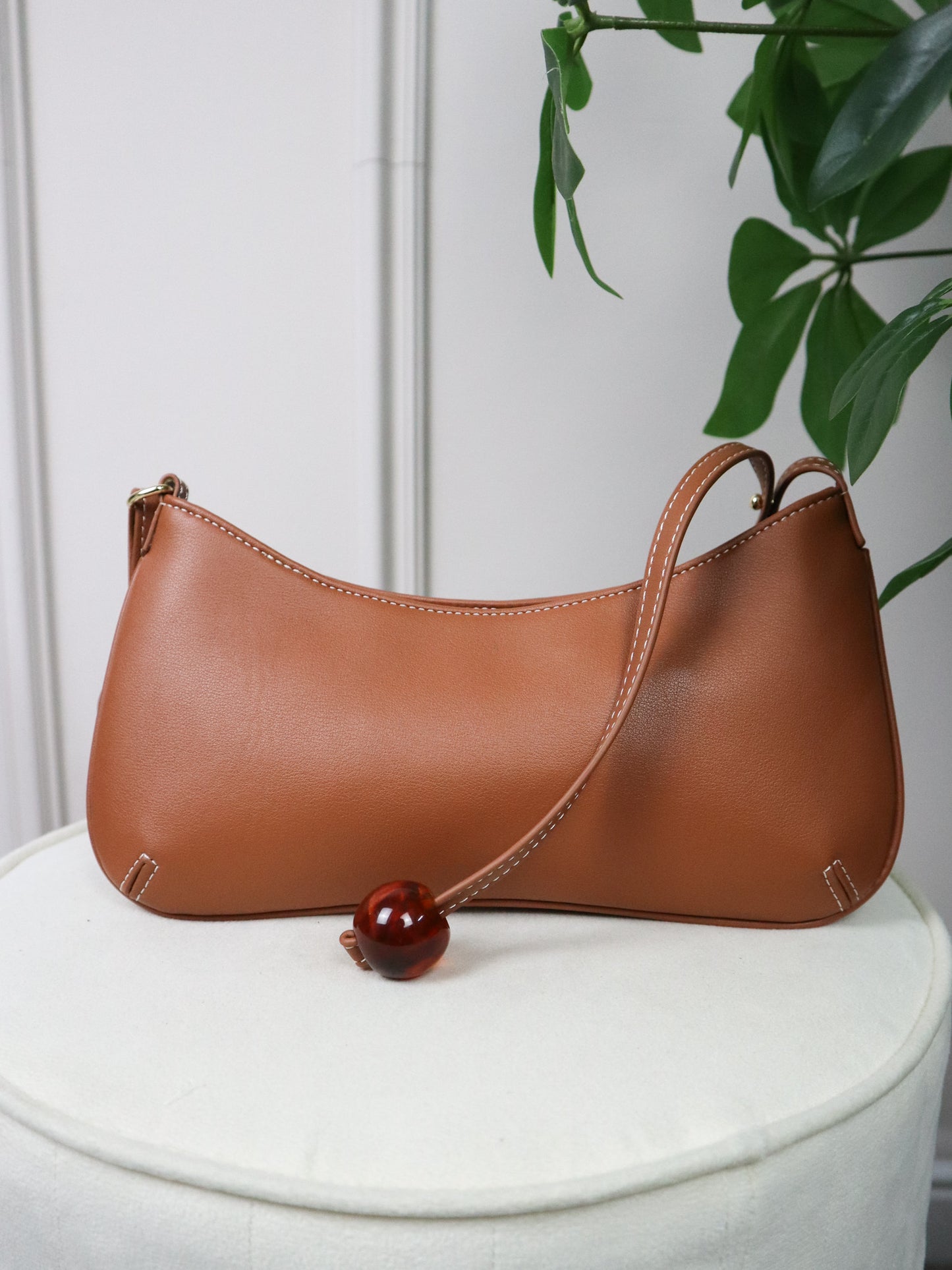 JACQUEMUS Borsa a Spalla Le Bisou Perle marrone