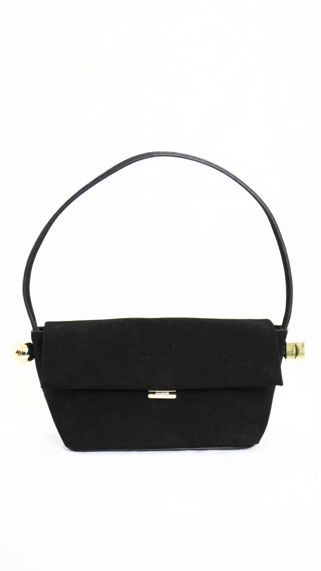 JACQUEMUS Pochette Luz in Camoscio Nero