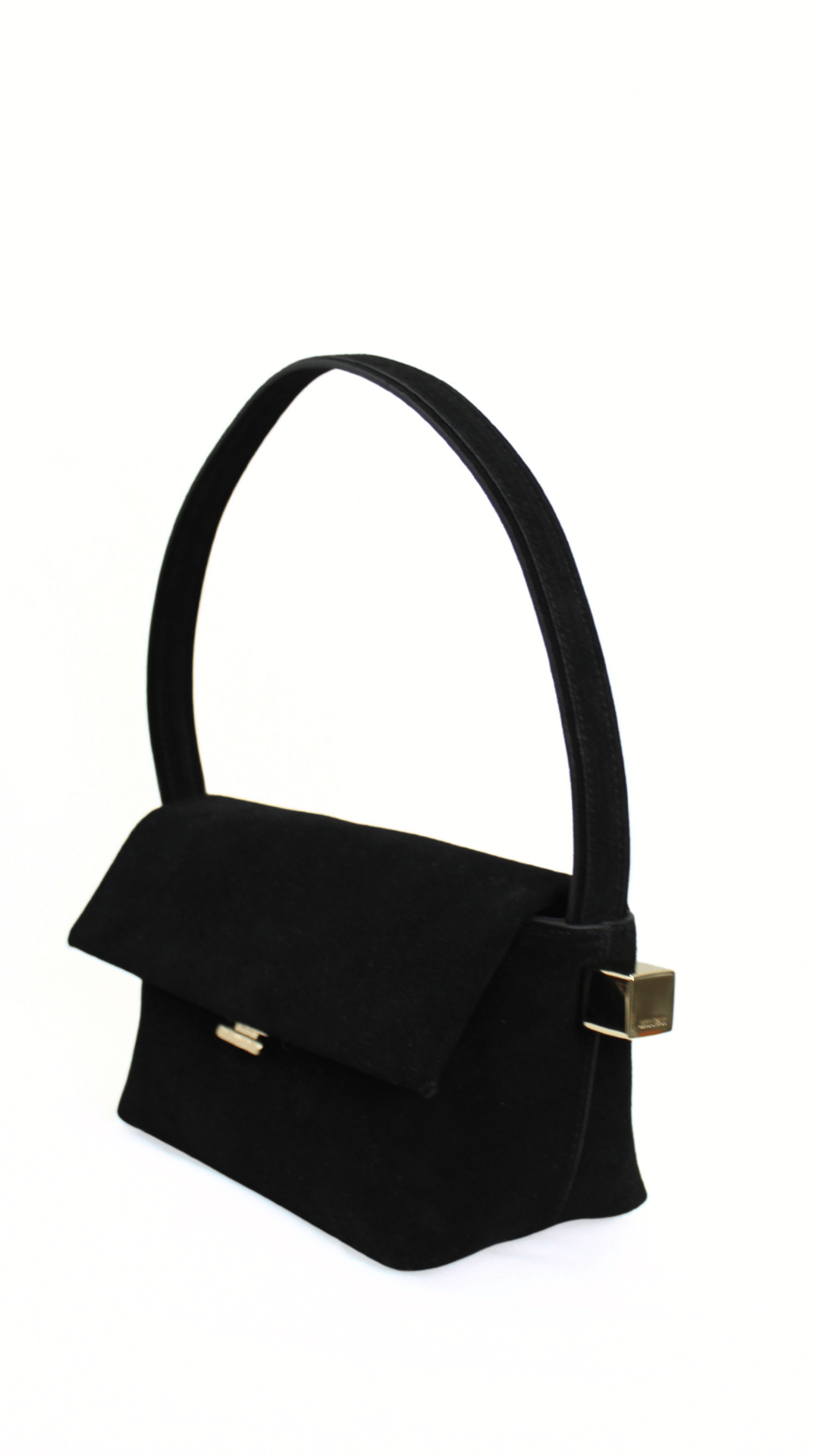 JACQUEMUS Pochette Luz in Camoscio Nero