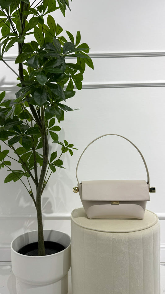 JACQUEMUS Pochette Luz in Camoscio bianca