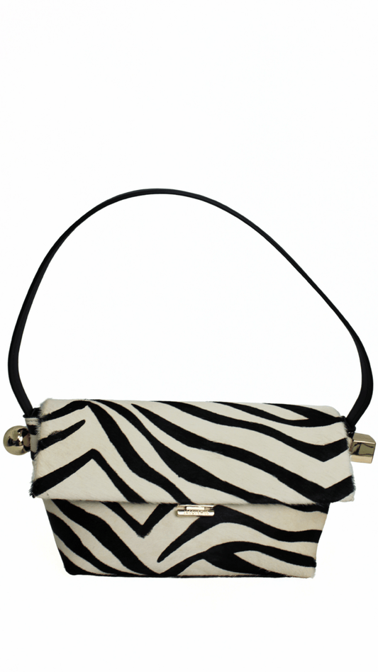 JACQUEMUS Pochette Luz in Camoscio zebrata