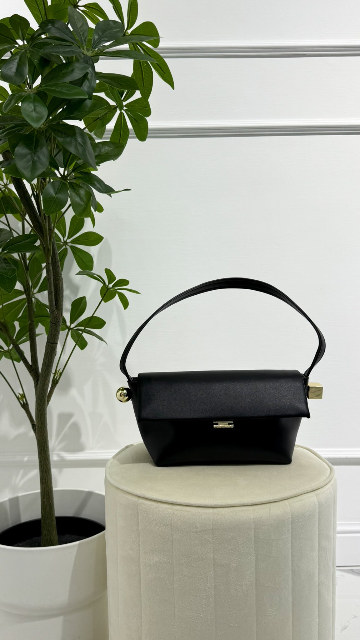 JACQUEMUS Pochette Luz in pelle Nera