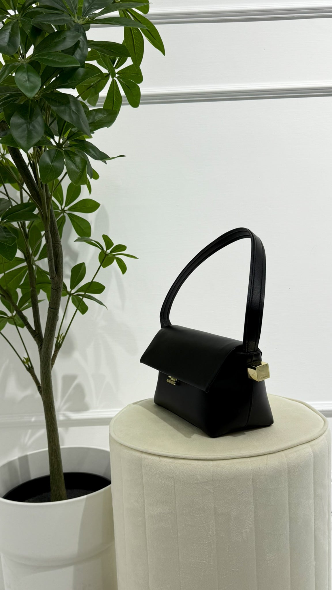 JACQUEMUS Pochette Luz in pelle Nera