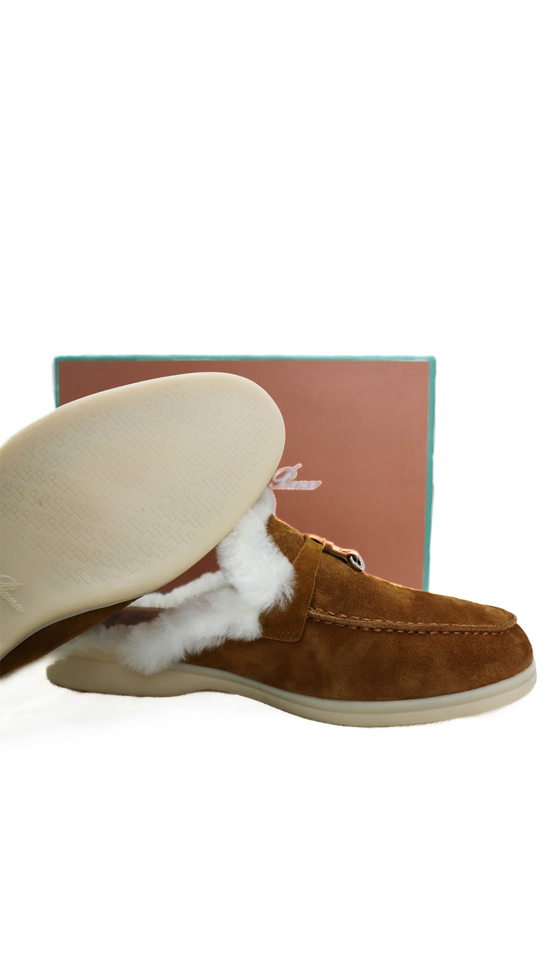LORO PIANA Mocassini Babouche Charms Walk Suède Rust
